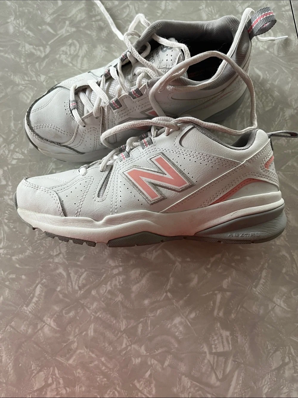 New Balance White and Pink Women's Athletic Sneakers